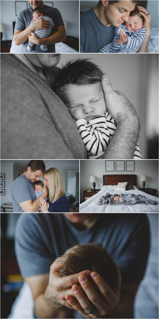 Bright indoor lifestyle newborn photography session