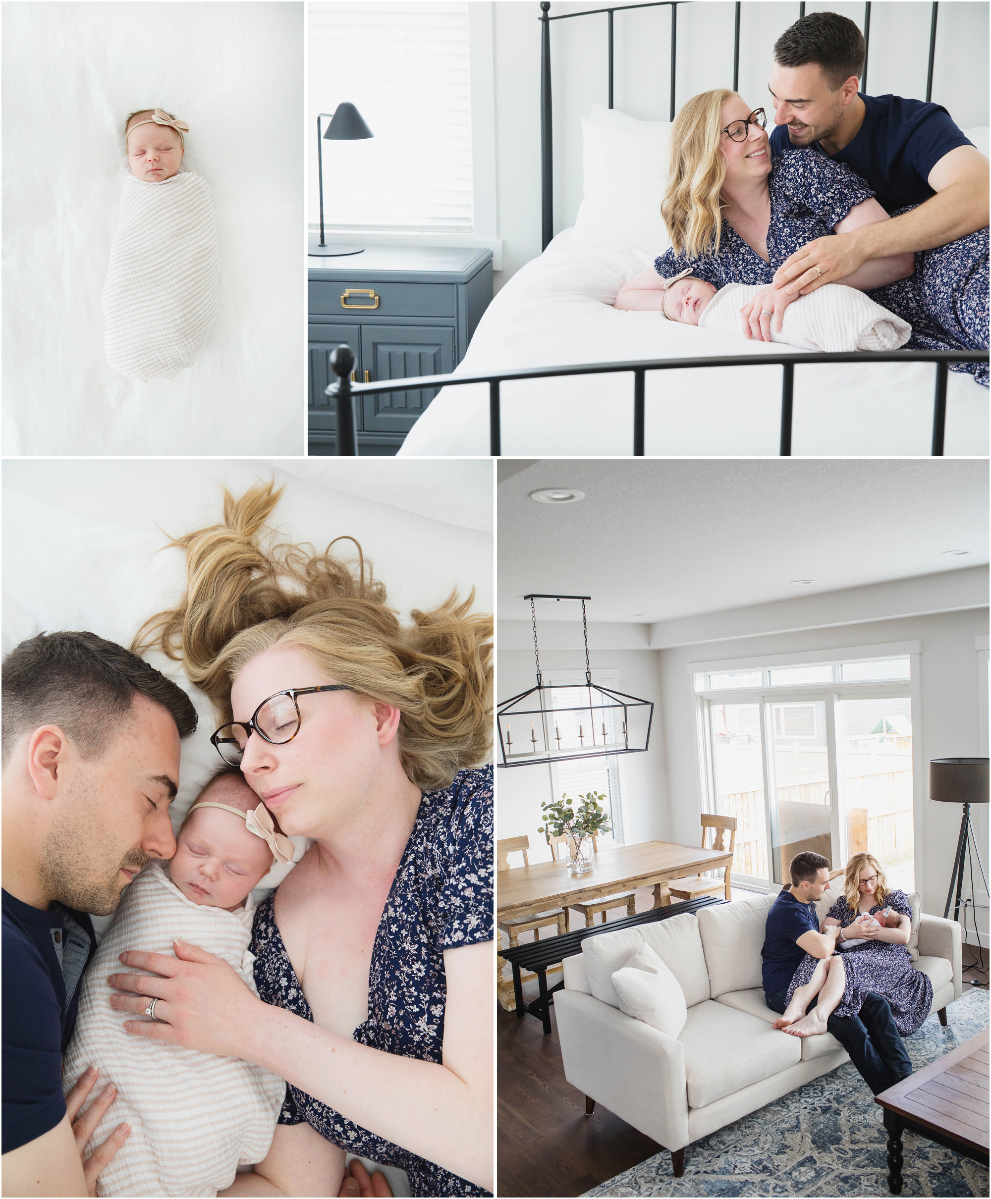 Bright Indoor Family Session with Newborn Baby