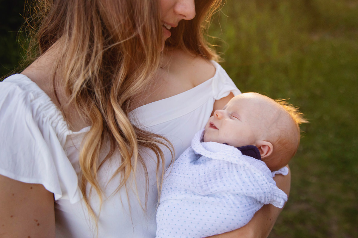 Golden hour newborn photography