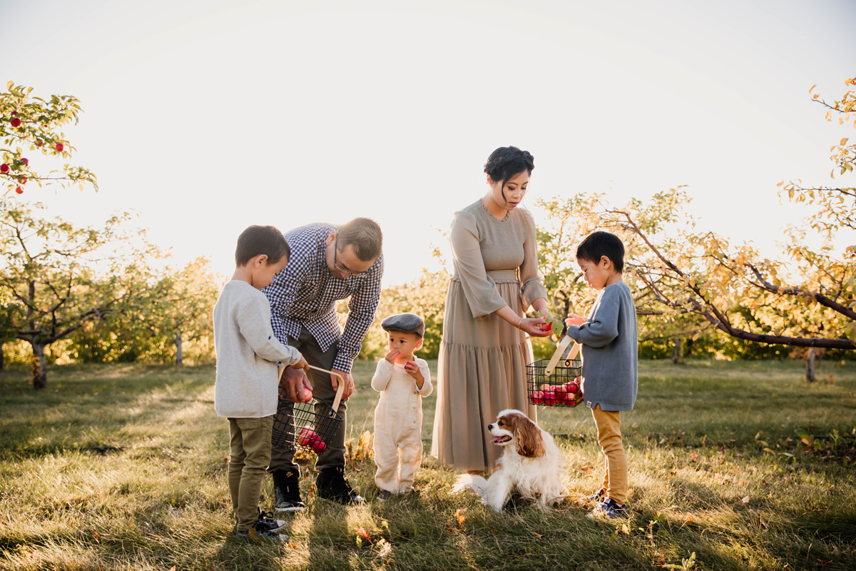 Edmonton Family Portraits at an Apple Orchard